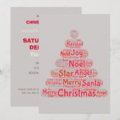 Weihnachtsbaumtypografie Einladung (Vorne/Hinten)