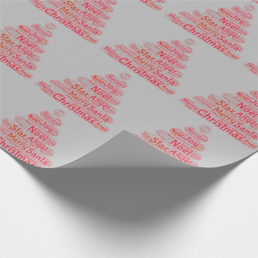 Weihnachtsbaumtypografie Geschenkpapier (Ecke)