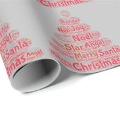 Weihnachtsbaumtypografie Geschenkpapier (Rolleneckpunkt)