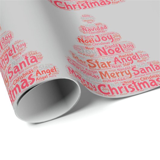 Weihnachtsbaumtypografie Geschenkpapier (Rolleneckpunkt)