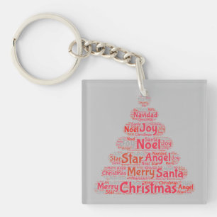 Weihnachtsbaumtypografie Schlüsselanhänger