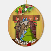 Weihnachtsbaumüberraschung Keramik Ornament (Links)