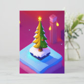 Weihnachtsbaumvektormuster Grußkarte Feiertagskarte (Stehend Vorderseite)