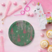 WeihnachtsbaumVintager antiker rustikaler Pappteller (Party)