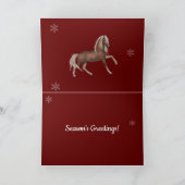 Weihnachtsbaumvorführungen für Pferde Horseshoe Karte (Innenseite)