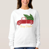 Weihnachtsbaumwagen Frauen Sweatshirt (Vorderseite)