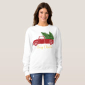 Weihnachtsbaumwagen Frauen Sweatshirt (Vorne ganz)