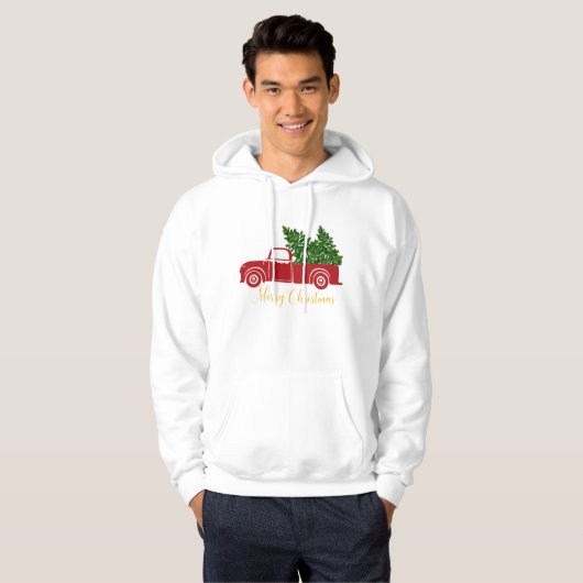 Weihnachtsbaumwagen Herren Sweatshirt (Vorne ganz)
