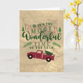 Weihnachtsbaumwagen mit fröhlichem Zitat Karte (Gelbe Blume)