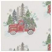 Weihnachtsbaumwagen Rustikales Muster Wasserfarbe Stoff (Nahaufnahme)