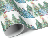 Weihnachtsbaumwald Geschenkpapier (Rolleneckpunkt)