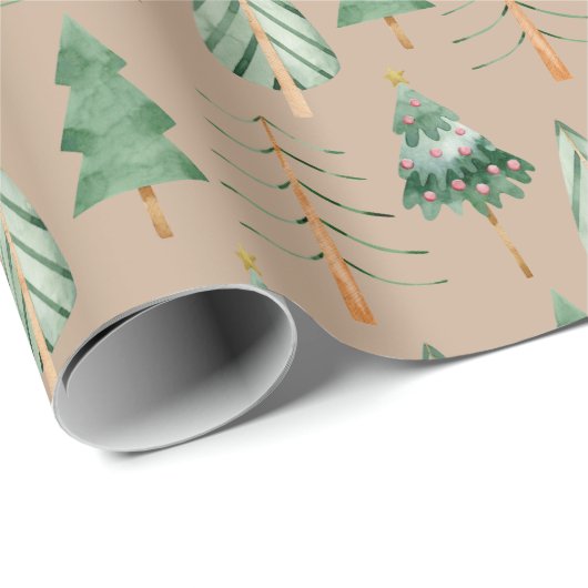 Weihnachtsbaumwald Geschenkpapier (Rolleneckpunkt)