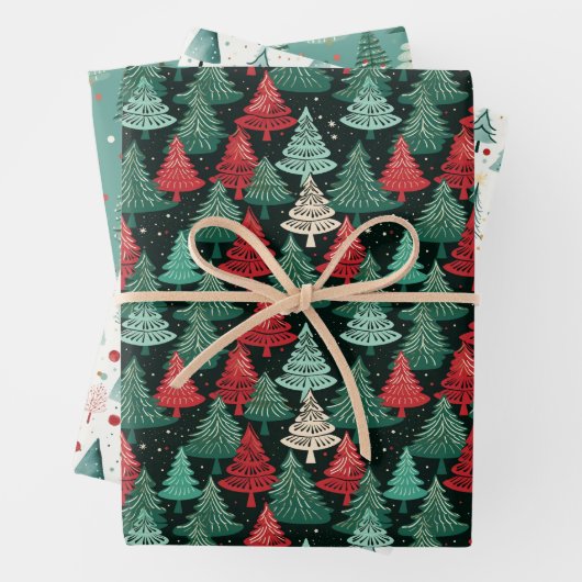 Weihnachtsbaumwald Geschenkpapier Set (Beispiel)