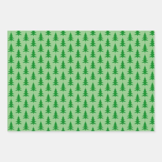 Weihnachtsbaumwald Geschenkpapier Set (Vorderseite)