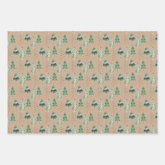 Weihnachtsbaumwald Geschenkpapier Set (Vorderseite 2)