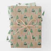 Weihnachtsbaumwald Geschenkpapier Set (Beispiel)