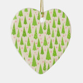 Weihnachtsbaumwald individuell anpassbarer Retro Keramik Ornament (Rechts)