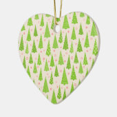 Weihnachtsbaumwald individuell anpassbarer Retro Keramik Ornament (Links)