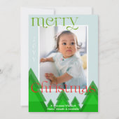 Weihnachtsbaumwald Moderne blass blaue Fotokarte Feiertagskarte (Vorderseite)