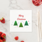 Weihnachtsbaumwald, Schneeflocken, rote blaue Punk Serviette (Beispiel)