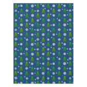 Weihnachtsbaumwald, Schneeflocken und roter blauer Tischdecke (Vorderseite)