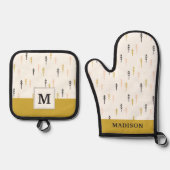 Weihnachtsbaumwaldmuster Ofenhandschuh & Topflappen-Set (Vorderseite)