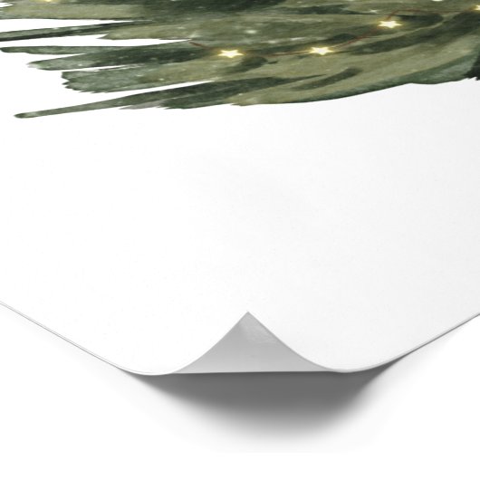 Weihnachtsbaumwasserfarbe Poster (Ecke)