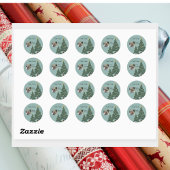 Weihnachtsbaumweiche SchneeflockenFoto Runder Aufkleber