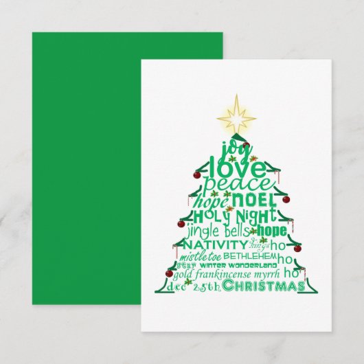 Weihnachtsbaumwörter Begleitkarte (Vorne/Hinten)