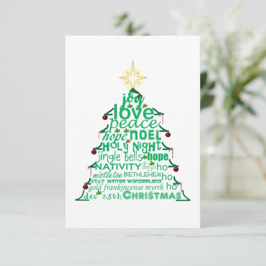 Weihnachtsbaumwörter Begleitkarte (Stehend Vorderseite)