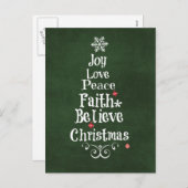 Weihnachtsbaumwörter Feiertagspostkarte (Vorne/Hinten)