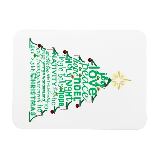 Weihnachtsbaumwörter Magnet (Horizontal)