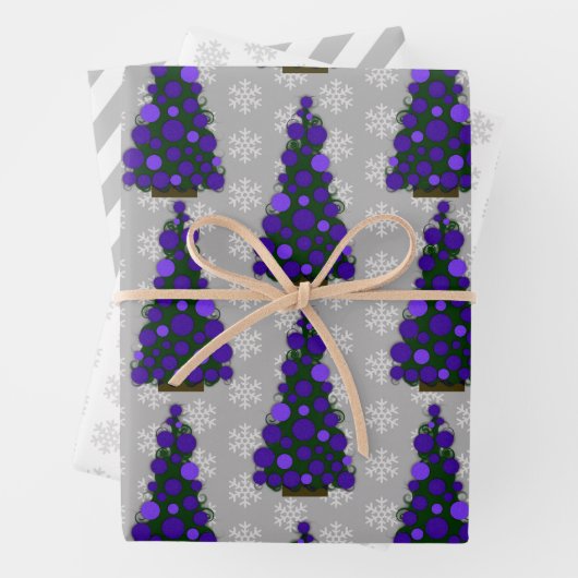 Weihnachtsbaumwrapping Paper Flat Sheet Set von 3 Geschenkpapier Set (Beispiel)