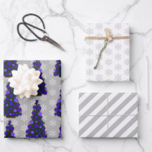 Weihnachtsbaumwrapping Paper Flat Sheet Set von 3