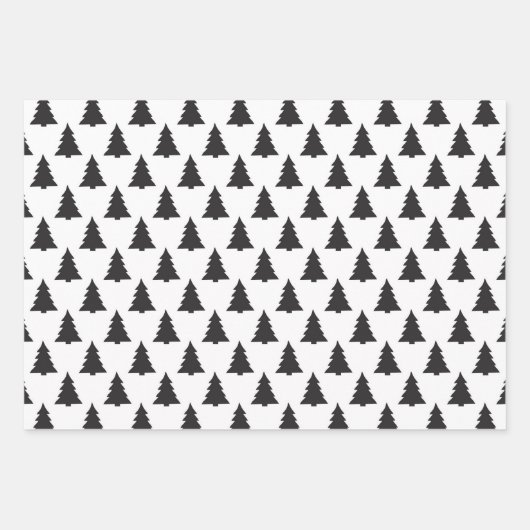 Weihnachtsbaumwrapping Paper Flat Sheet Set von 3 Geschenkpapier Set (Vorderseite 3)