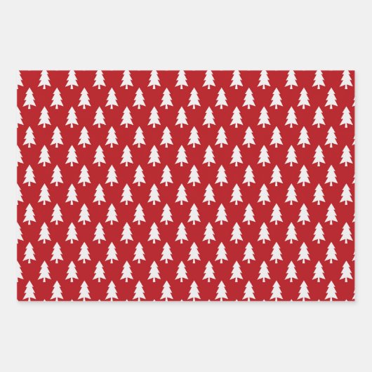 Weihnachtsbaumwrapping Paper Flat Sheet Set von 3 Geschenkpapier Set (Vorderseite 2)