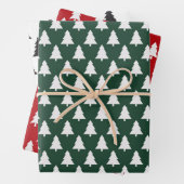 Weihnachtsbaumwrapping Paper Flat Sheet Set von 3 Geschenkpapier Set (Beispiel)