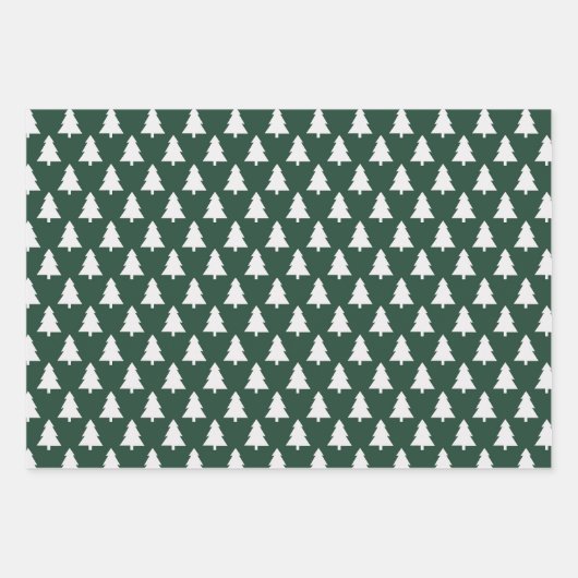 Weihnachtsbaumwrapping Paper Flat Sheet Set von 3 Geschenkpapier Set (Vorderseite)