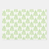 Weihnachtsbaumwrapping Paper Flat Sheet Set von 3 Geschenkpapier Set (Vorderseite 3)