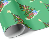 Weihnachtsbaumwrapping Paper Geschenkpapier (Rolleneckpunkt)