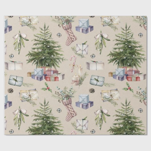 Weihnachtsbaumwrapping Paper Geschenkpapier (Flach)