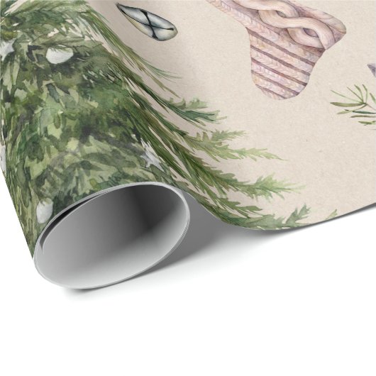 Weihnachtsbaumwrapping Paper Geschenkpapier (Rolleneckpunkt)