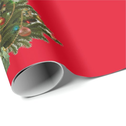 Weihnachtsbaumwrapping Paper Geschenkpapier (Rolleneckpunkt)