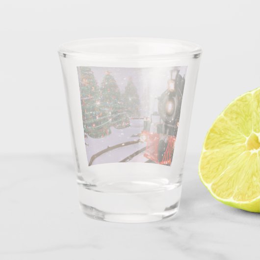 Weihnachtsbaumzug Schnapsglas (Rückseite)