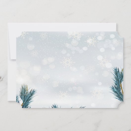 Weihnachtsbaumzweig, Balls Company Weihnachts-Part Einladung (Rückseite)