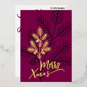 Weihnachtsbaumzweig Goldfolie Deluxe Corporate Folieneinladung