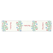 Weihnachtsbaumzweig mit Schneeflockendekorationen Kurzer Tischläufer (Horizontal)