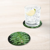 Weihnachtsbaumzweig Runder Pappuntersetzer (Vor Ort)