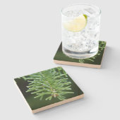 Weihnachtsbaumzweig Steinuntersetzer (Seitenansicht)