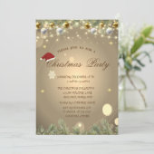 Weihnachtsbaumzweige Balls Weihnachtsfirma Einladung (Stehend Vorderseite)